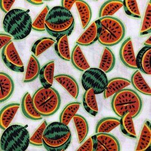 🛒 $16 2 yards Quilt Fabric Cotton - Watermelon on White #724-3